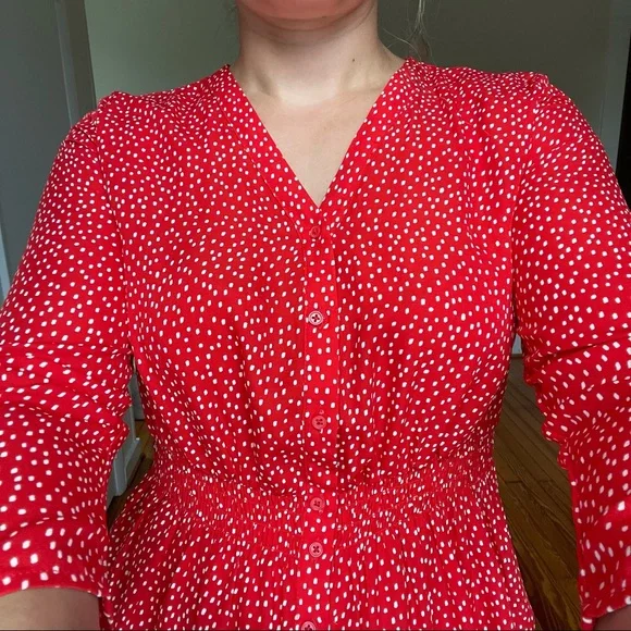 Banana Republic Red Polka Dot Top - Picture 3 of 8